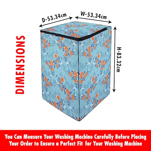 Lithara Top Load Fully Automatic Washing Machine Cover for LG, Samsung, IFB, Whirlpool, Suitable for 7 kg & 7.5 KG - Waterproof, Dustproof Cover (Print-2) - Image 3