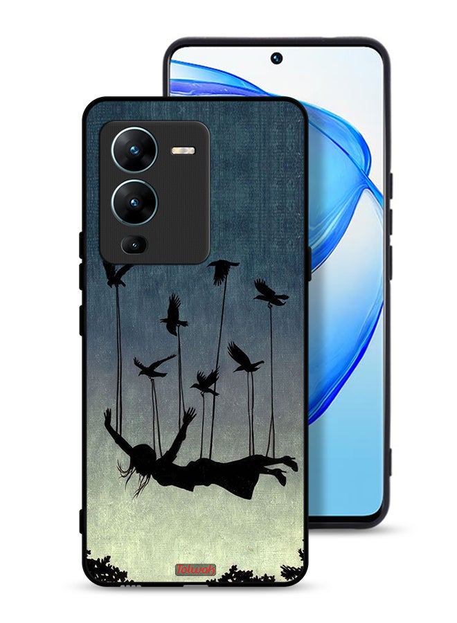 Tolwak Vivo V25 Pro 5G Protective Case Cover Birds Holding Fallen Girl - Image 1