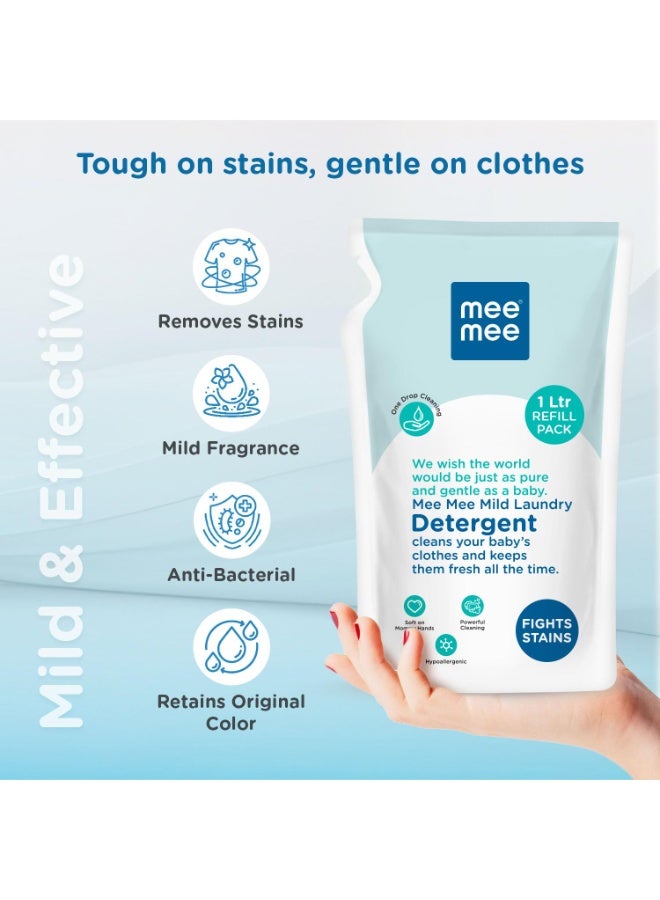 Mee Mee Baby Liquid Detergent 1 L | Ph balanced, Free from Harsh Chemicals, Safe for mother's hands & baby's skin | Anti-Bacterial, Removes Stains & Odor with One Drop, Hypoallergenic - Image 3