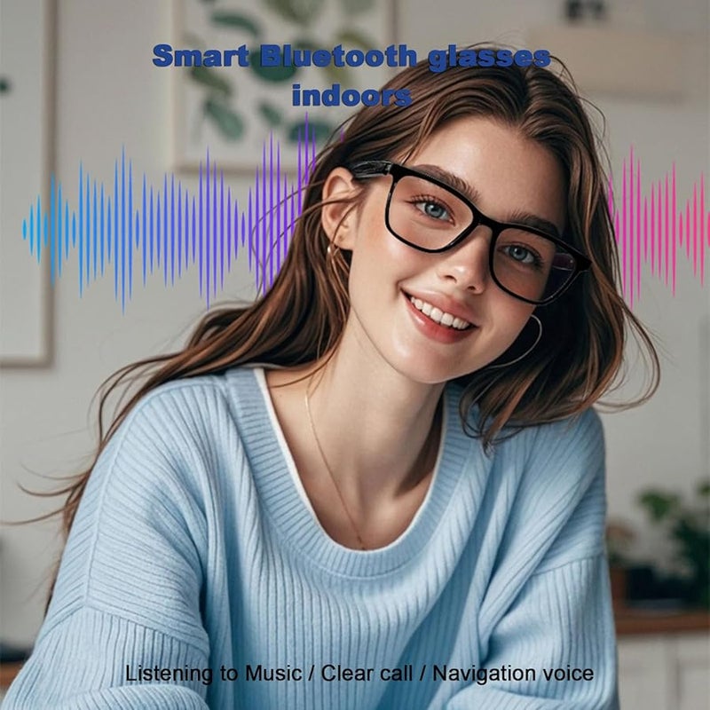 نظارات شمسية سوداء ذكية مع سماعات بلوتوث للرجال والنساء - Image 4