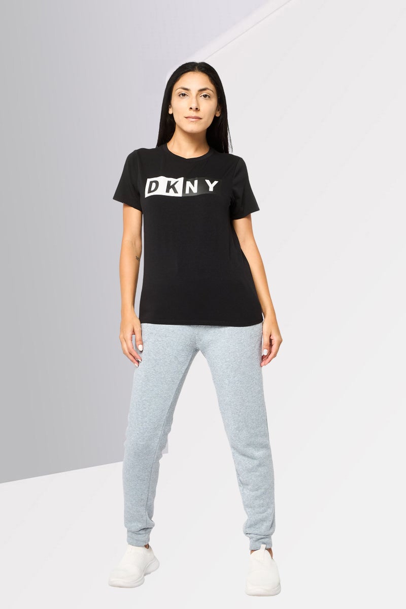 DKNY Sport Women Sportswear Fit Short Sleeve Training T-Shirt, Black - Image 2