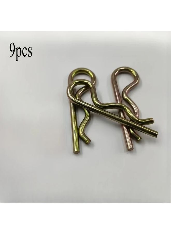 Heavy Duty Steel Tractor Pin Kit 9pcs Golden Corrosion Resistant for Agricultural Machinery - Image 1