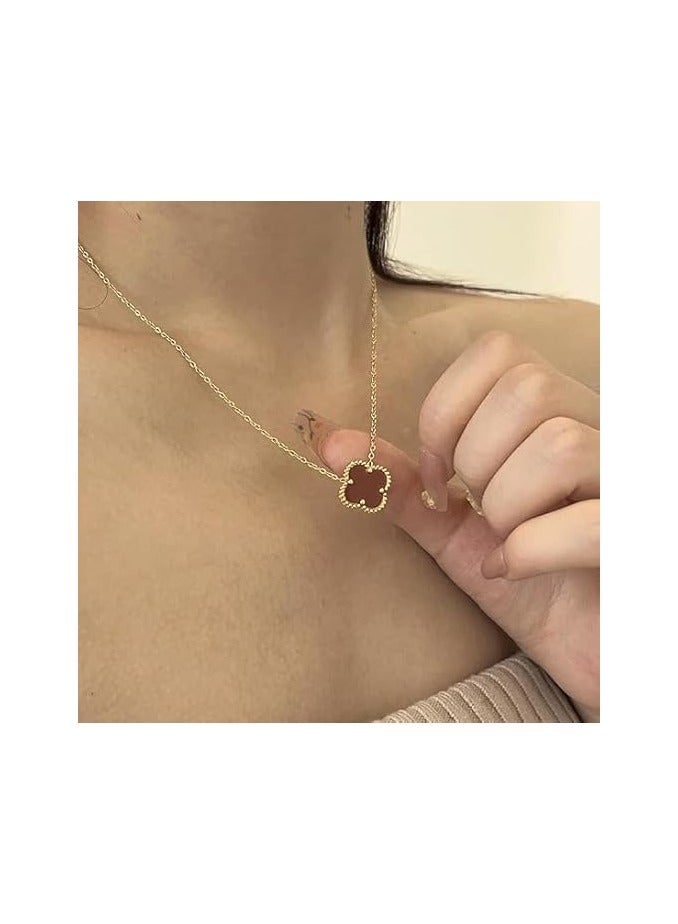 Fayrouz Jewellery Clover Pendant Necklace for Women, 18K Gold Plated Stainless Steel, Four Leaf Clover Necklace, Simple Design - Image 2