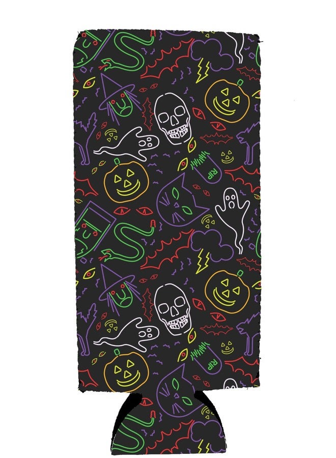 Coolie Junction Halloween Neon Pattern 16 oz. Can Coolie (1) - Image 2