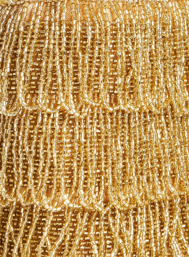 GATSBYLADY LONDON Hand Embellished Vintage Inspired Tassel Bucket Pouch Clutch Purse Bag Gold Wedding Bridal Bridesmaids Great Gatsby Flapper Art Deco. - Image 3