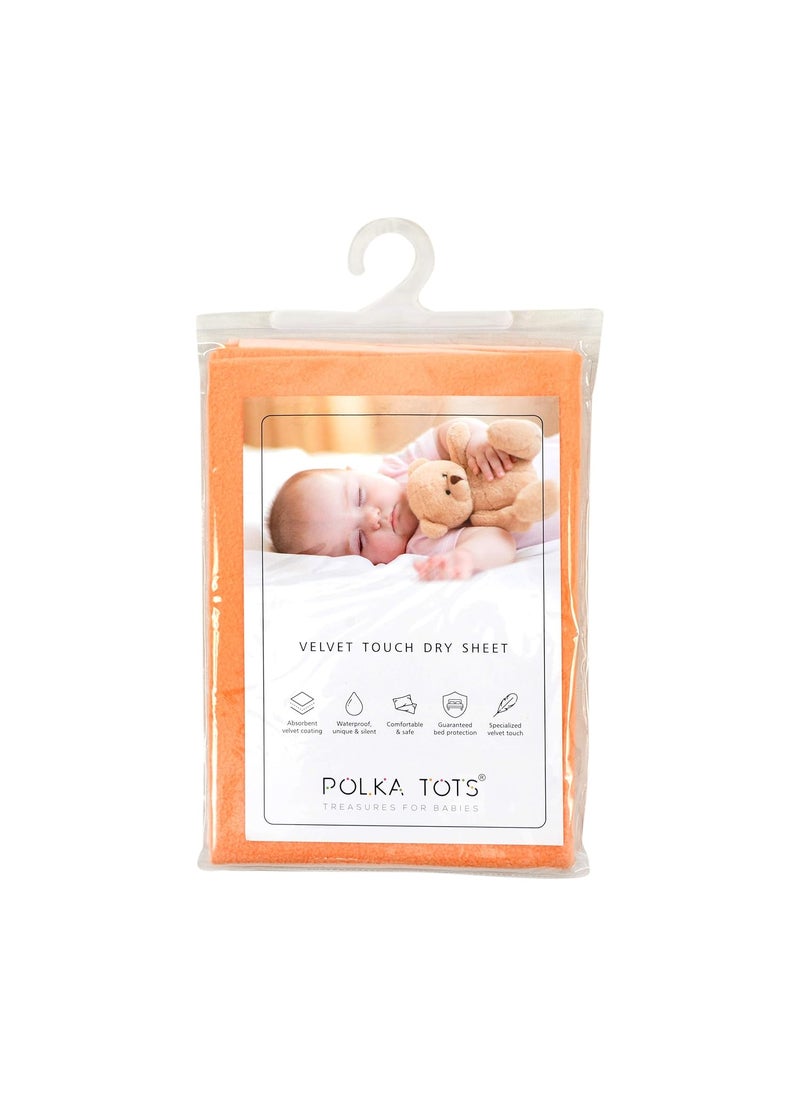 Polka Tots POLKA TOTS Waterproof & Reusable Baby Bed Protector Absorbent Mat Dry Sheet for New Born Infants, Pack of 2 (SkyBlue & Peach, 70 X 100 CM, Medium)  - Image 2
