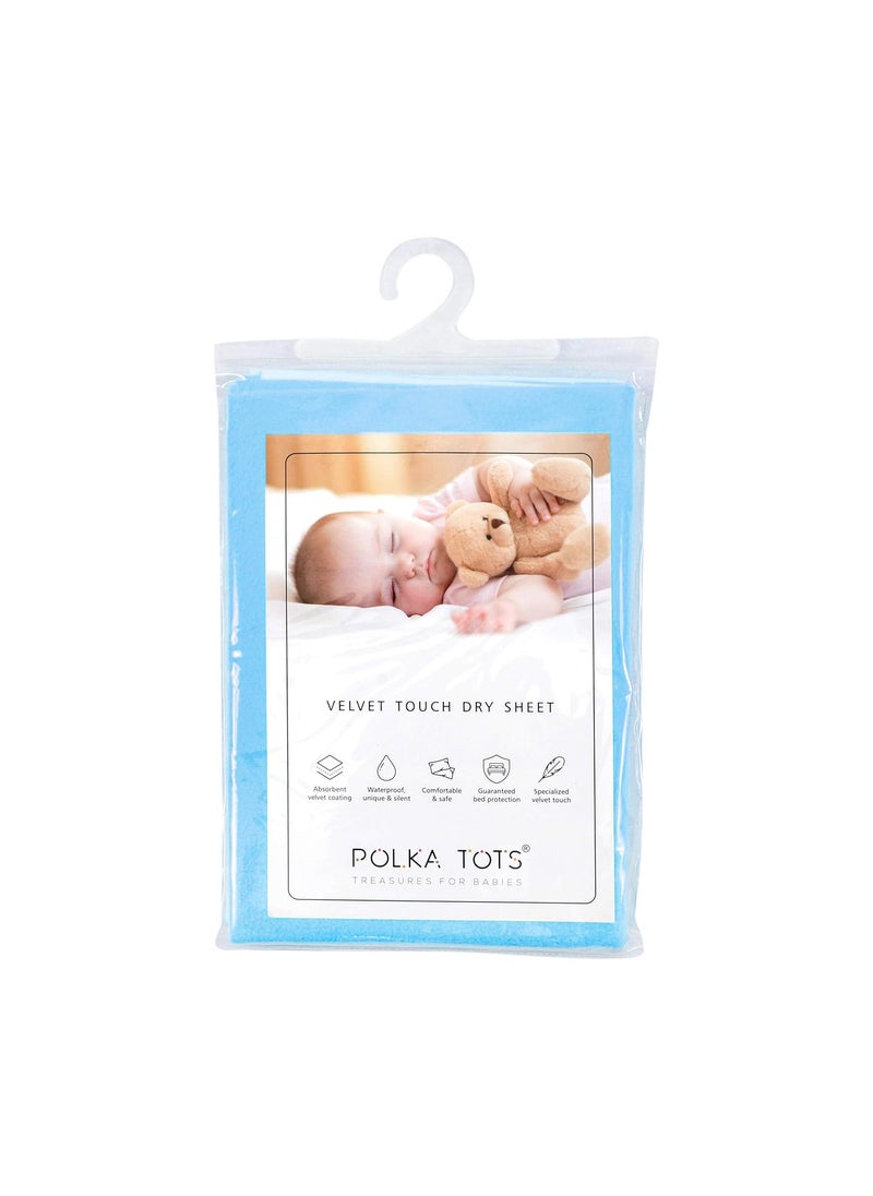 Polka Tots POLKA TOTS Waterproof & Reusable Baby Bed Protector Absorbent Mat Dry Sheet for New Born Infants, Pack of 2 (SkyBlue & Peach, 70 X 100 CM, Medium)  - Image 5