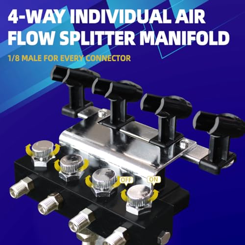 OPHIR Multiple Airbrush Holder Station, Table Airbrush Stand with 4-Way Adjustable Splitters Manifold, Air Brush Holder can Hold Up to 4 Airbrushes (Without Air Hoses) - Image 4