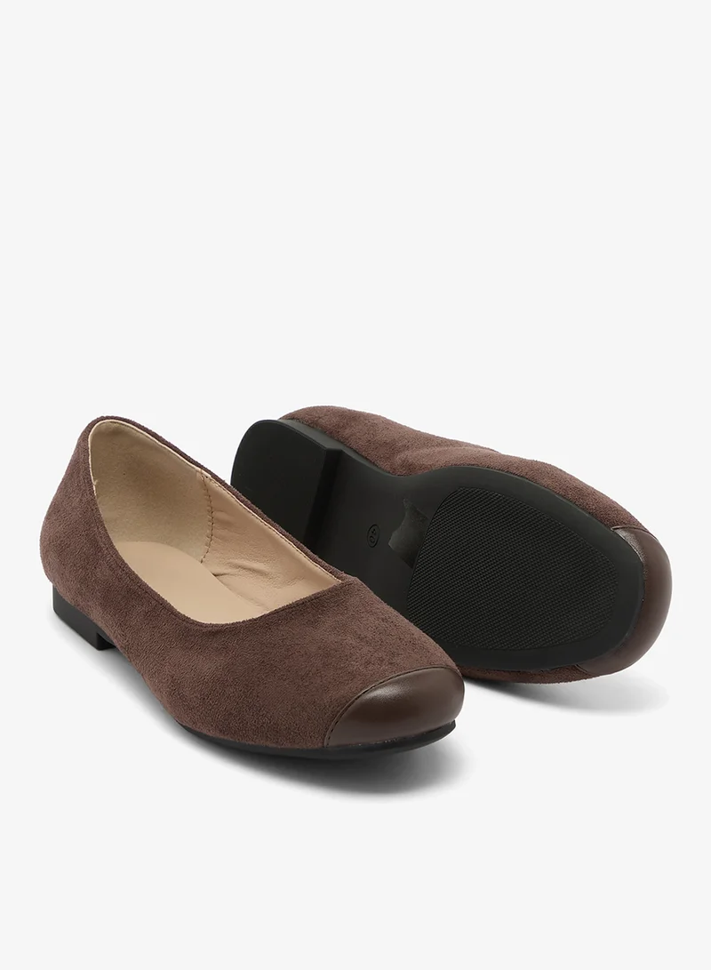 Ella Brown Suede Ballet Flats Two Tone for Women | Best Price UAE