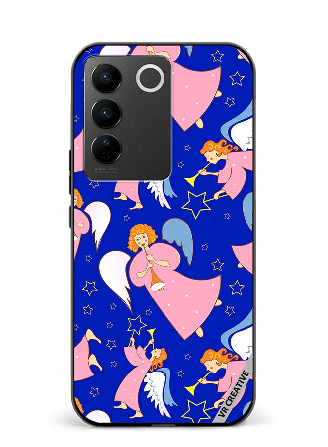 VR CREATIVE Protective Case Cover For Vivo V27e Christmas Angels With Flutes Design Multicolour - Image 1