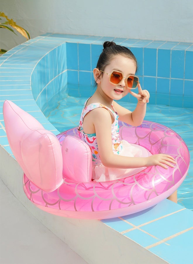 Hanayo Swimming Ring Baby Float Mermaid Inflatable Baby Float with Seat for Kids Swimming Practice Swimming Ring for Infants & Toddlers(Pink) - Image 3