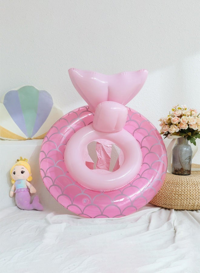 Hanayo Swimming Ring Baby Float Mermaid Inflatable Baby Float with Seat for Kids Swimming Practice Swimming Ring for Infants & Toddlers(Pink) - Image 5