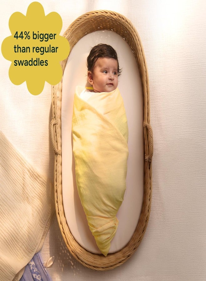 NINTARABABY Extra-Large Swaddles - 100% Organic Premium Muslin Cotton, 47" x 47" (119 cm x 119 cm), Ultra-Soft, Breathable & Lightweight, Gifts for Newborns, Pack of 2 - Image 2