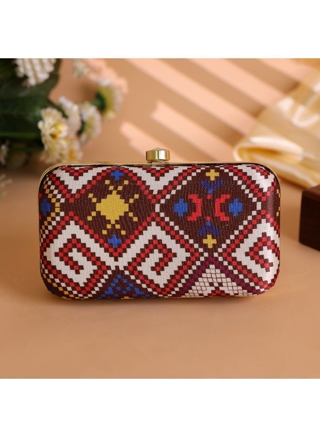 Clutch Purse for Women, Soft & Lightweight Evening Clutch for Weddings, Proms, Cocktail Brown - Image 2
