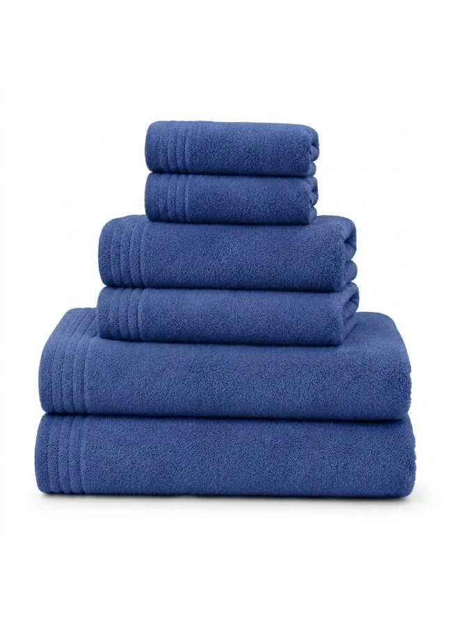Donetella Towel Set (Pack of 6) – Microfiber 330 GSM – Ultra Soft & Highly Absorbent Quick Dry Bathroom Towel Set with Bath Sheet, Bath Towel & Hand Towel