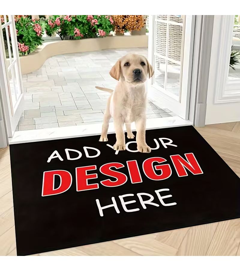 1 Set of Personalized Photo and Text Mat with Anti Slip Backing Machine Washable Soft Durable for Camping Pets Size 45x75cm Color A - Image 2