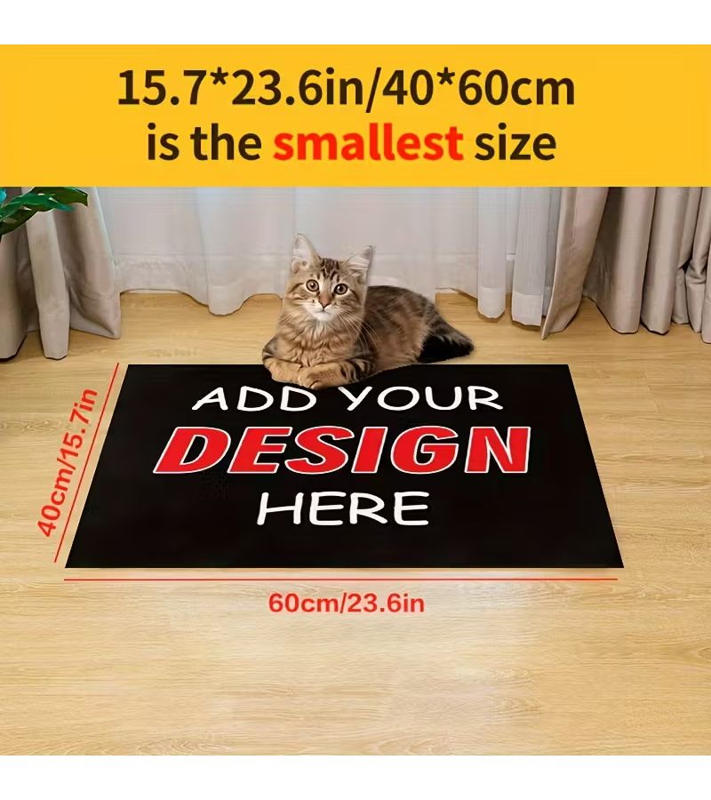 1 Set of Personalized Photo and Text Mat with Anti Slip Backing Machine Washable Soft Durable for Camping Pets Size 45x75cm Color A - Image 4
