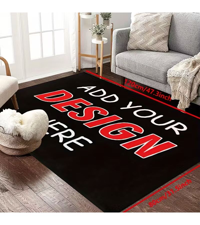 1 Set of Personalized Photo and Text Mat with Anti Slip Backing Machine Washable Soft Durable for Camping Pets Size 45x75cm Color A - Image 1