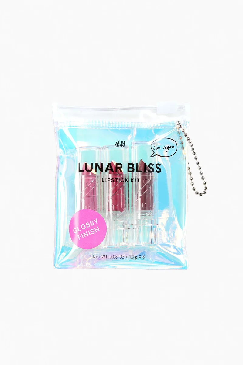 اتش اند ام أحمر شفاه ميني شفاف - عبوة من 3 قطع