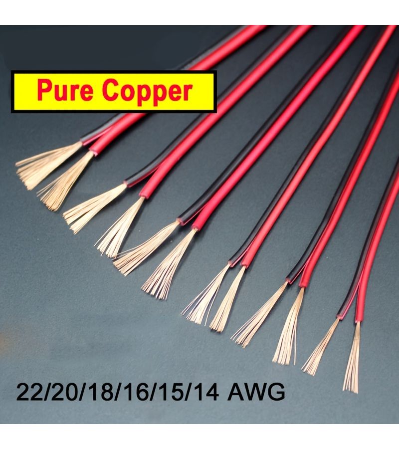 Red Black Pure Copper RVB 14AWG 2x2.5mm2 Dual Cable Household Lighting Low Voltage DC Power Supply LED Strip Stereo Speaker - Image 1