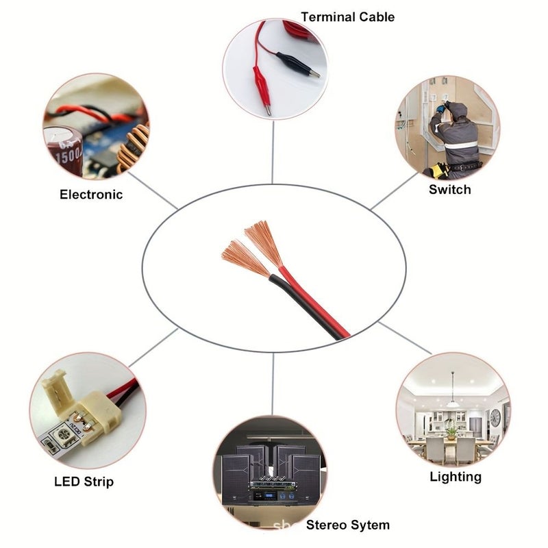 Red Black Pure Copper RVB 14AWG 2x2.5mm2 Dual Cable Household Lighting Low Voltage DC Power Supply LED Strip Stereo Speaker - Image 5