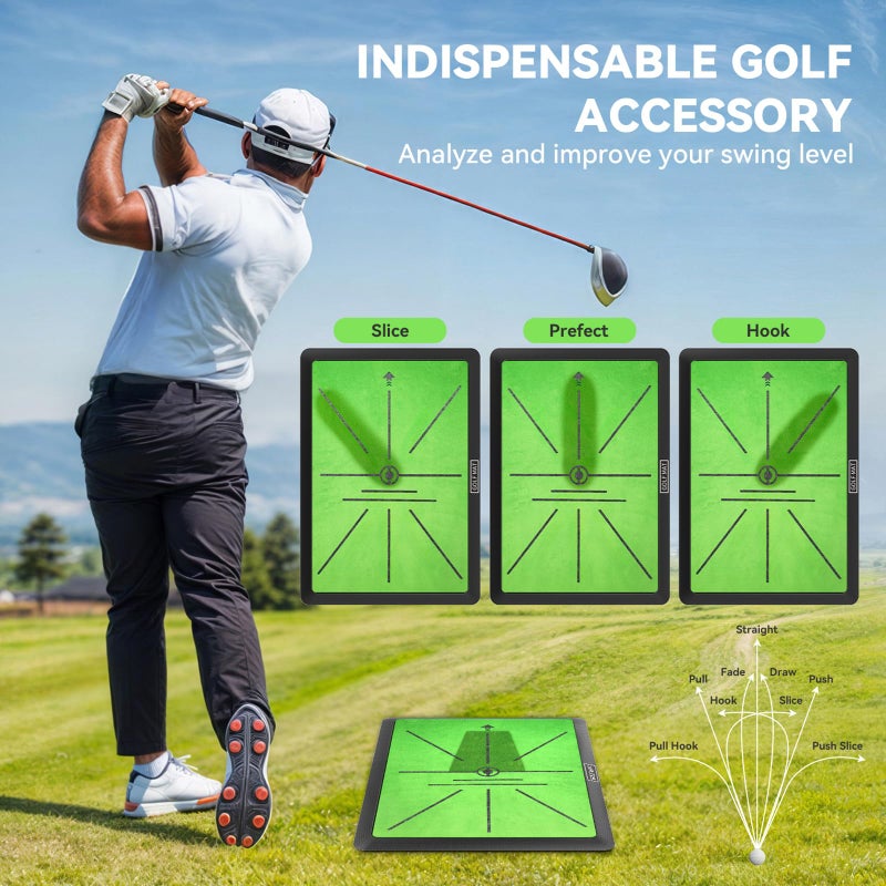 Golf Hitting Mat, Golf Practice Mat Outdoor Indoor for Training Chipping Show Swing Path, Golf Impact Turf Mat with Rubber Backing,Golf Accessories for Men,Gifts for Men/Dad/Husband - Image 4