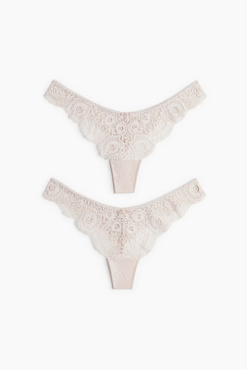 H&M 2-pack lace thong briefs