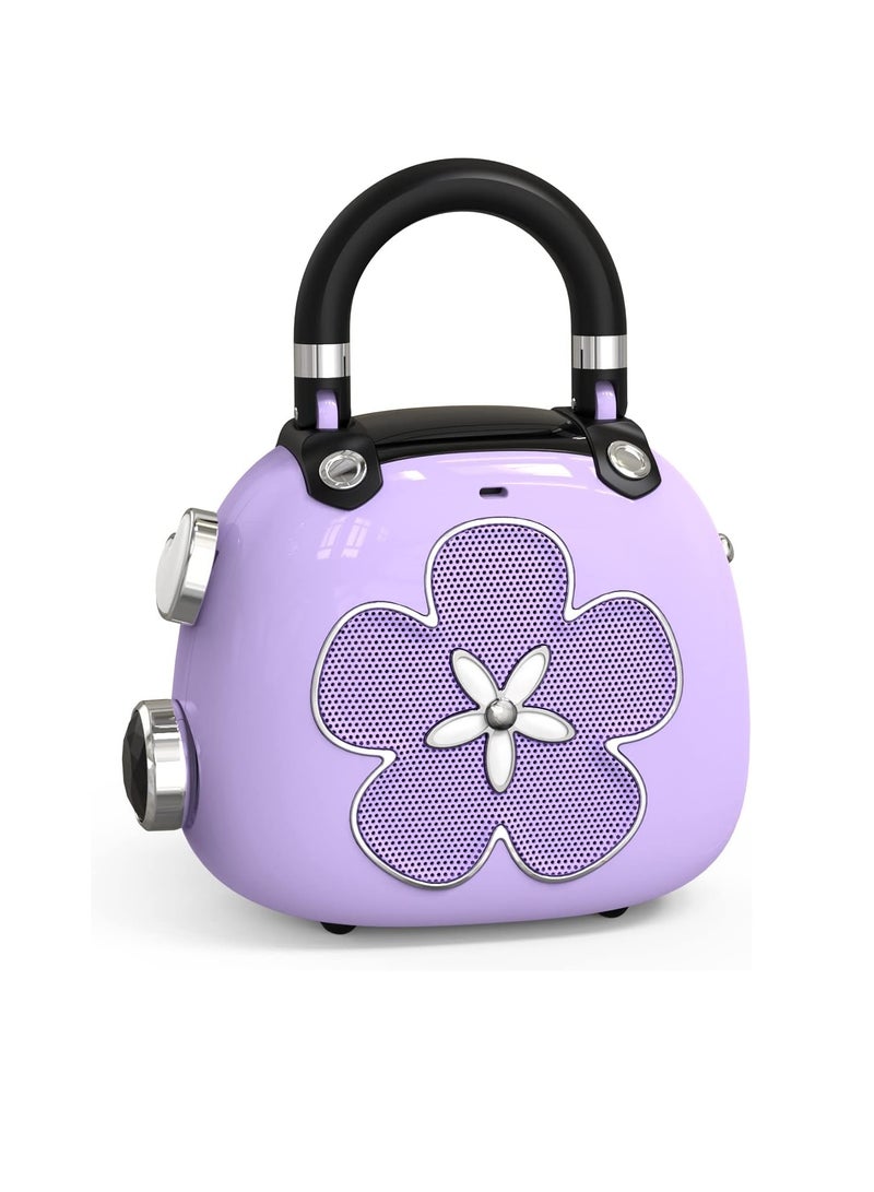 Doss Mini Bluetooth Speaker, Two In One Wireless Portable Speaker, High Bass Bluetooth Subwoofer, Stylish And Retro Design Mini Music Box For Indoor And Outdoor, (1pc, Purple) - Image 1