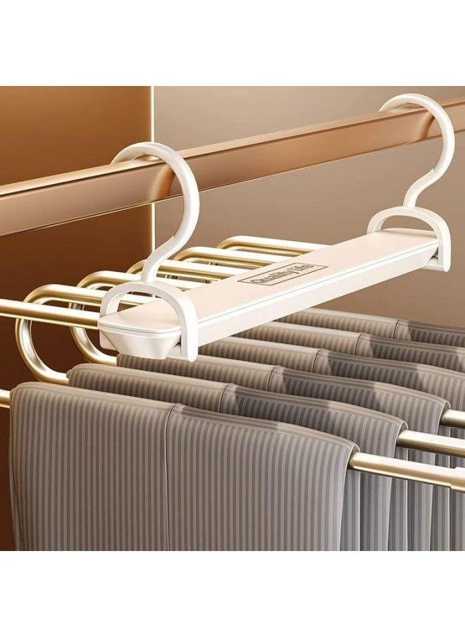 Generic - Household Folding Pants Rack Special Multi-layer Multi-functional Pants Storage Artifact Pants Clip Hanger Trousers Seamless Anti-slip Hanger-Color:Sky Cloud Gray✅Hanging Horizontally And Vertically/one For Six/foldable To Save Space - Image 1