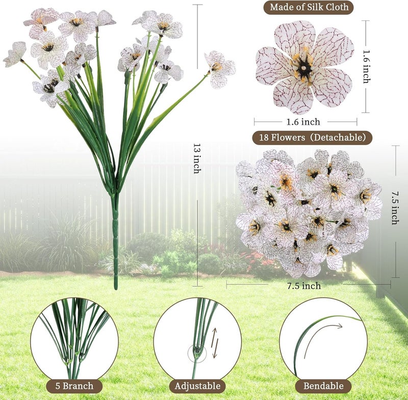 ColoPlay 24 White Bundles Artificial Flowers for Outdoors/Indoors Fake Flowers Plants for Indoor Outside Garden Porch Window Box Home Wedding Farmhouse - Image 2