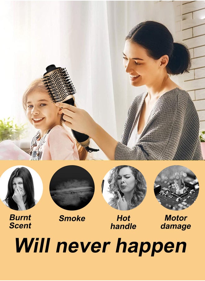 Joshberg Hair Dryer Brush,3 in 1 Blow Dryer Brush and Volumizer for Drying,Straightening,Curling,Volumizing Hair,Hair Dryer and Styler,Hot Air Brush Straightener Brush for All Hair Types 1000W,Black/Golden  - Image 3