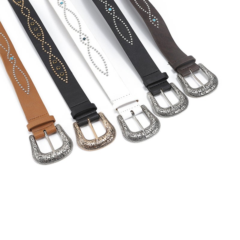 Trendy new retro inlaid gem belt female punk style personality y2g hot girl decorative all-Match belt in stock - Image 3