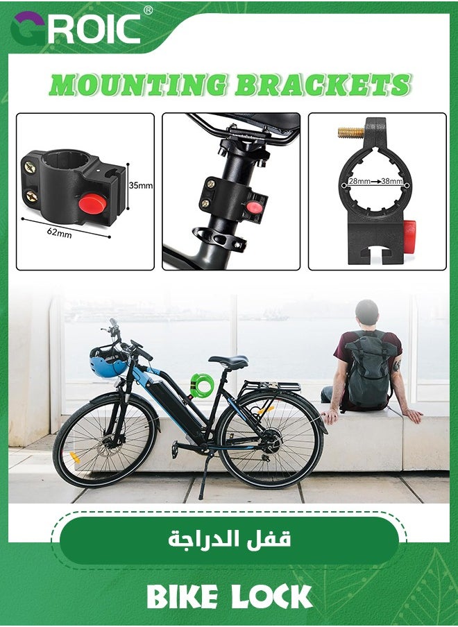 GROIC - Bike Lock, Bike Cable Lock, Bike Locks Cable 3.6 Feet, High Security 5 Digit Resettable Combination Coiling Bicycle Lock, Heavy Duty Anti Theft Cable Locks with Mounting Bracket - Image 1