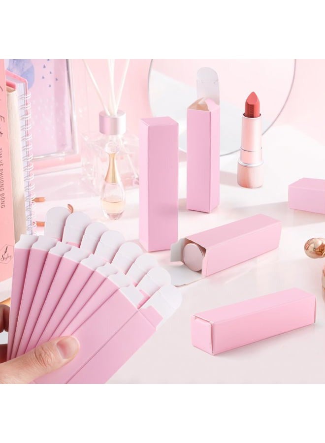 Cositina 100 Pack 0.78 * 0.78 * 3.34 inch Kraft Paper Lipstick Box Rectangle Lip Balm Kraft Boxes Essence Oil Bottle Packaging Organzier for Makeup Sample Tube Storage DIY Gifts - Pink - Image 4