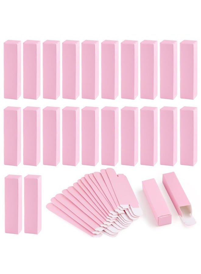 Cositina 100 Pack 0.78 * 0.78 * 3.34 inch Kraft Paper Lipstick Box Rectangle Lip Balm Kraft Boxes Essence Oil Bottle Packaging Organzier for Makeup Sample Tube Storage DIY Gifts - Pink - Image 1