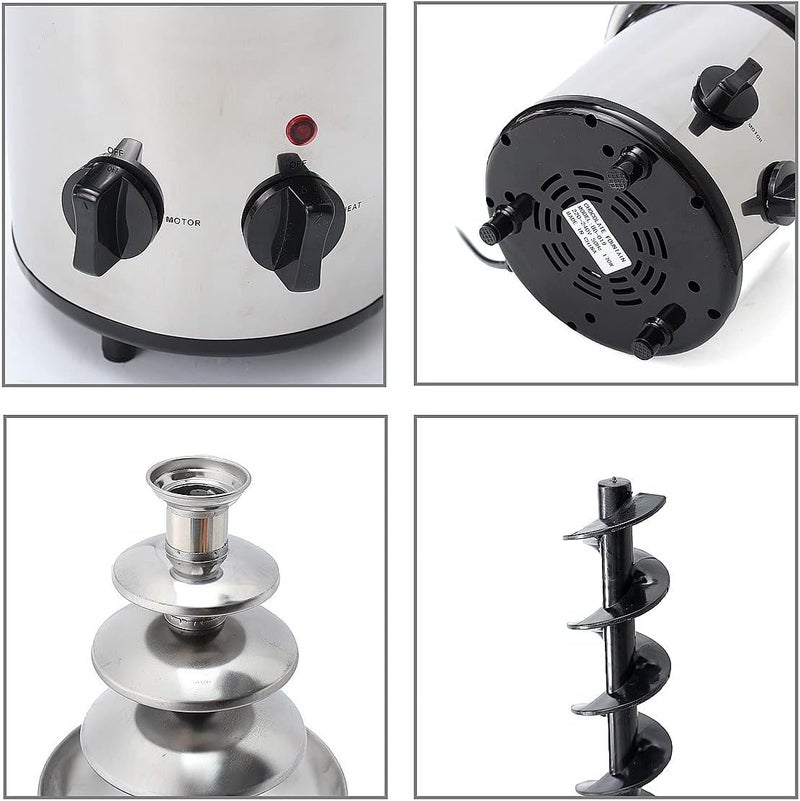 ZEVELOO Chocolate Fountain Machine 4 Tier Electric Chocolate Fondue Fountain Machine 4-Pound Capacity for Chocolate Candy Butter Cheese - Image 2