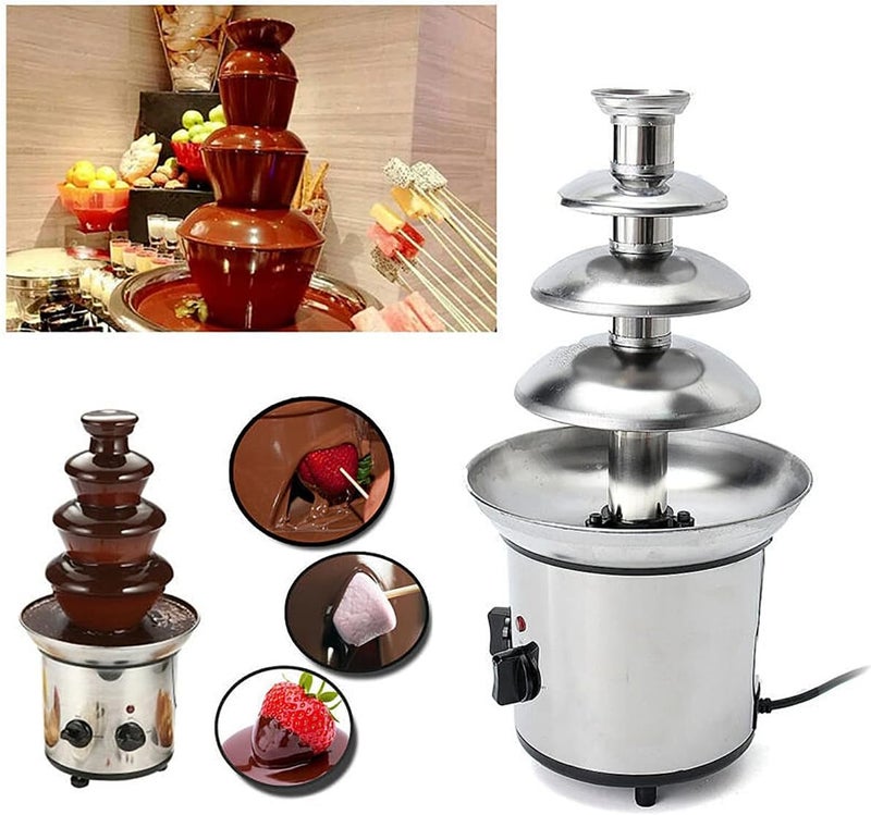ZEVELOO Chocolate Fountain Machine 4 Tier Electric Chocolate Fondue Fountain Machine 4-Pound Capacity for Chocolate Candy Butter Cheese - Image 4