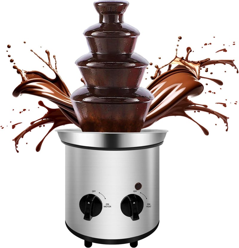 ZEVELOO Chocolate Fountain Machine 4 Tier Electric Chocolate Fondue Fountain Machine 4-Pound Capacity for Chocolate Candy Butter Cheese - Image 5