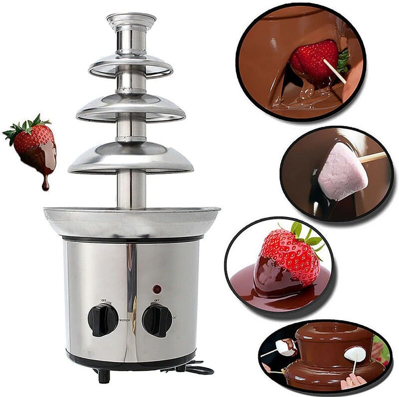 ZEVELOO Chocolate Fountain Machine 4 Tier Electric Chocolate Fondue Fountain Machine 4-Pound Capacity for Chocolate Candy Butter Cheese - Image 1