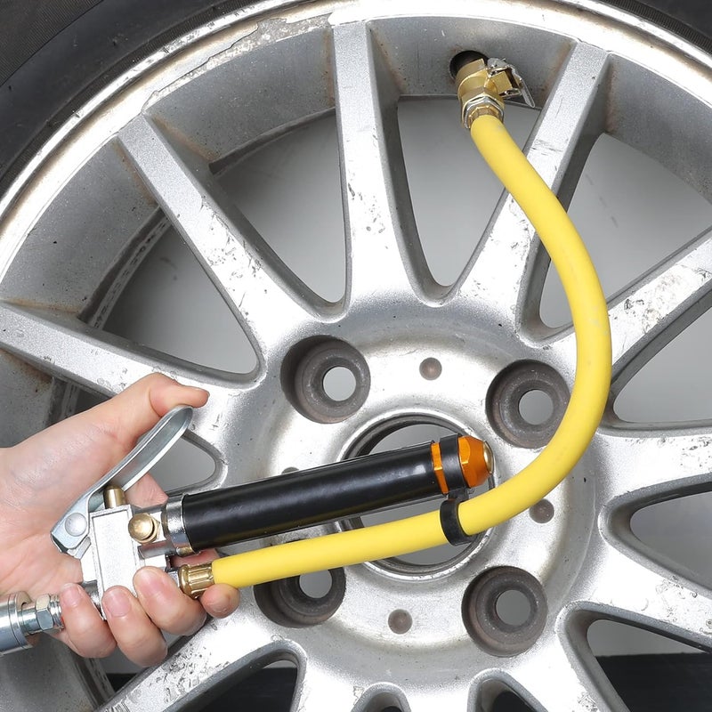 Hromee مضخة إطارات هرمى الثقيلة مع مقياس ضغط 120PSI ورأس هواء مزدوج - Image 4