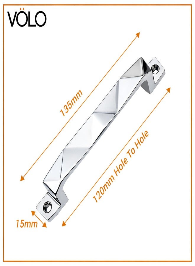 VOLO 96MM 4 Pcs Satin Silver Finish Door and Window Handle for Home & Kitchen Doors/Cabinet/Window Handles - Mosaic Type (Model: Run 62) - Image 2