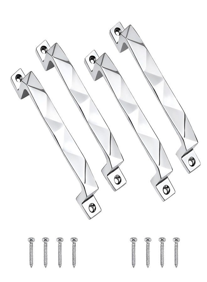 VOLO 96MM 4 Pcs Satin Silver Finish Door and Window Handle for Home & Kitchen Doors/Cabinet/Window Handles - Mosaic Type (Model: Run 62) - Image 1