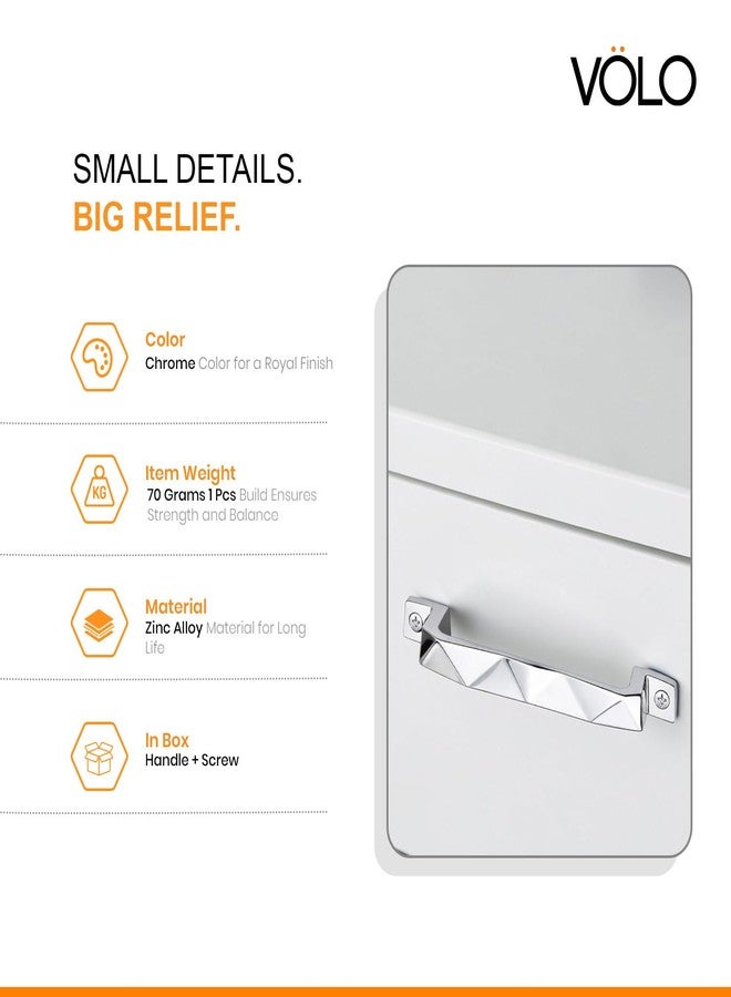 VOLO 96MM 4 Pcs Satin Silver Finish Door and Window Handle for Home & Kitchen Doors/Cabinet/Window Handles - Mosaic Type (Model: Run 62) - Image 3