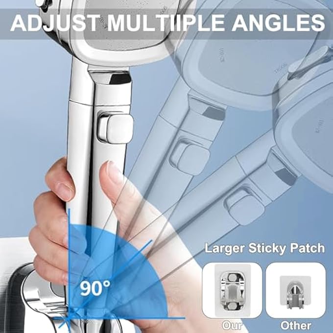 RV Shower Head with 60 Hose  OnOff Switch HighPressure 3Mode WaterSaving Shower Head with Adhesive Holder  AntiClog Nozzles Builtin Power Wash for RVs Campers and Motorhomes Chrome - Image 5