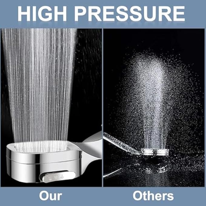 RV Shower Head with 60 Hose  OnOff Switch HighPressure 3Mode WaterSaving Shower Head with Adhesive Holder  AntiClog Nozzles Builtin Power Wash for RVs Campers and Motorhomes Chrome - Image 4