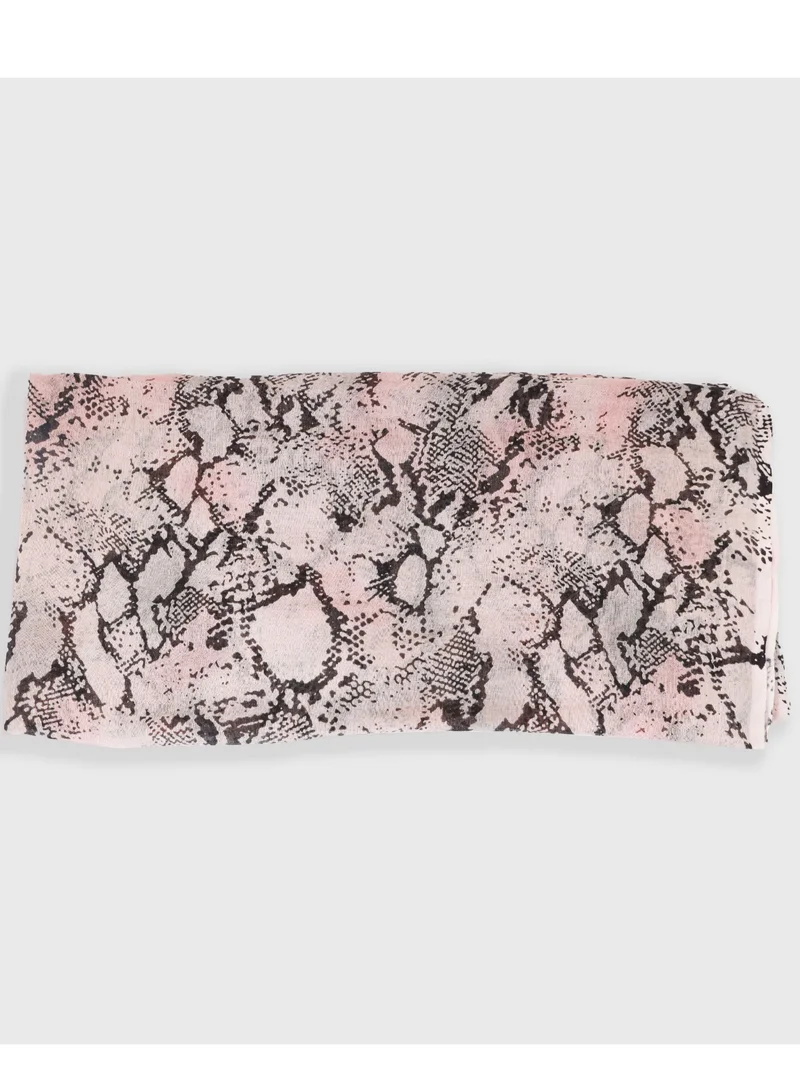 AMICA AMICA Abstract Printed Soft Natural Fiber Hijab Head Scarf for Women-Pink