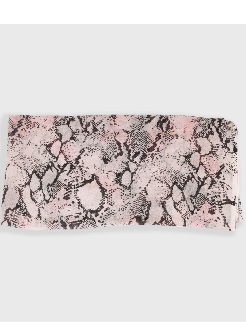 AMICA AMICA Abstract Printed Soft Natural Fiber Hijab Head Scarf for Women-Pink - Image 5