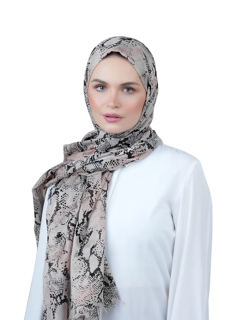 AMICA AMICA Abstract Printed Soft Natural Fiber Hijab Head Scarf for Women-Pink