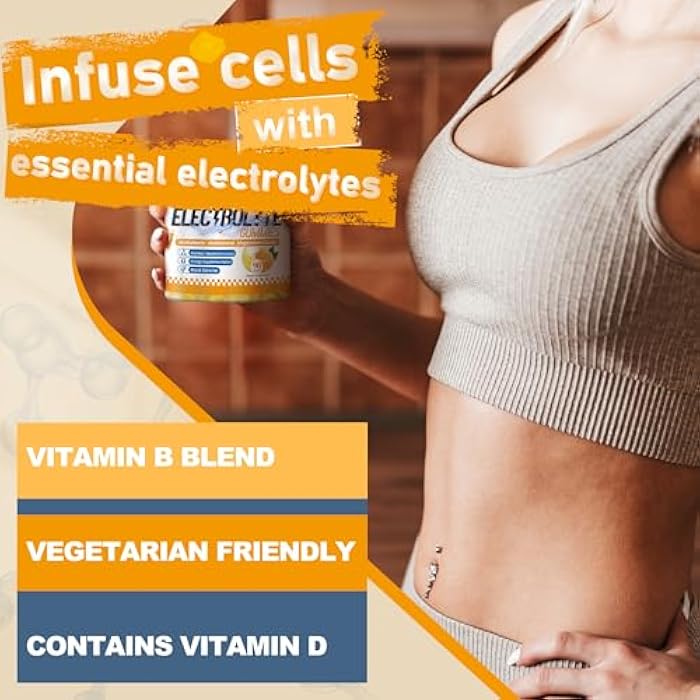 inGreens Natural Electrolyte Gummies with 6 Essential Electrolytes & Vitamins, Magnesium Citrate, Sugar Free Hydration Chews, Orange Lemon Flavor, Made in USA, 90 Gummies - Image 4
