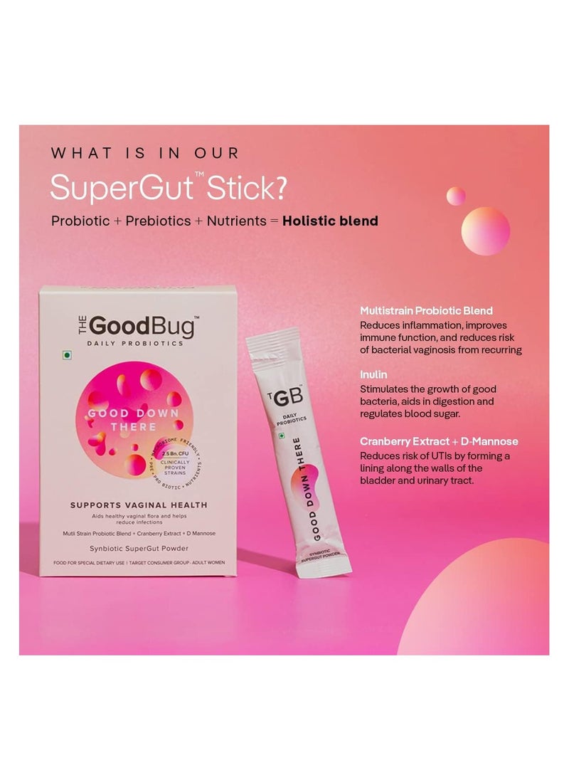 The Good Bug - Good Down There SuperGut Powder for Women Pre And Probiotic Supplement that Helps Reduce UTIs 2.5 Billion CFU of Clinically Proven Strains - 15 Days Pack - Image 1